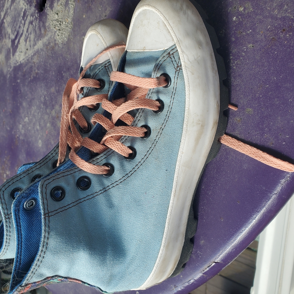 Converse Blue and White High-Top Sneakers with Classic Design